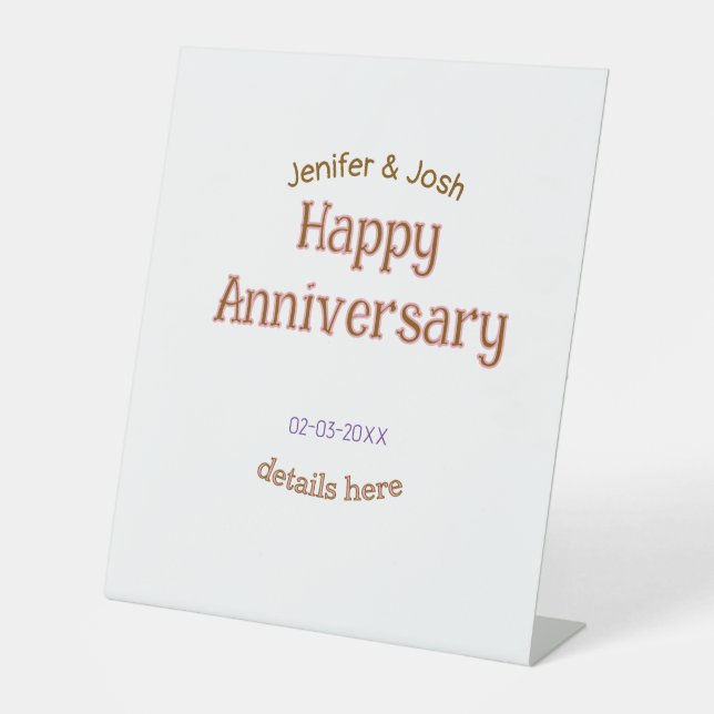 Signe De Table joyeux anniversaire nom détails rose doré tendance (Recto)