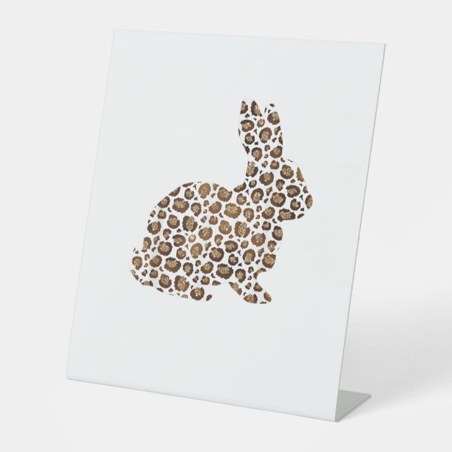 Signe De Table Joyeux cadeau de Pâques Empreinte de léopard Motif (Recto)