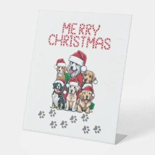 Signe De Table Joyeux chiens de Noël