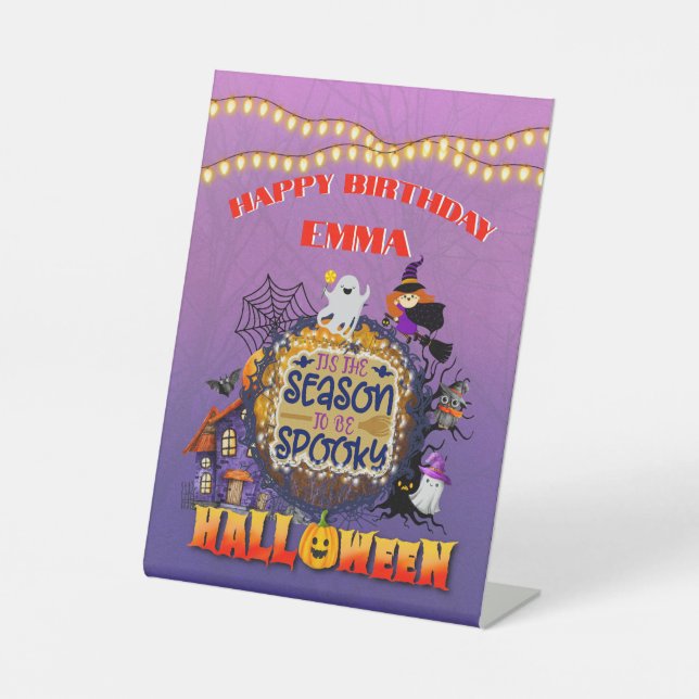 Signe De Table Joyeux Halloween C'est la saison effrayante de cél (Recto)