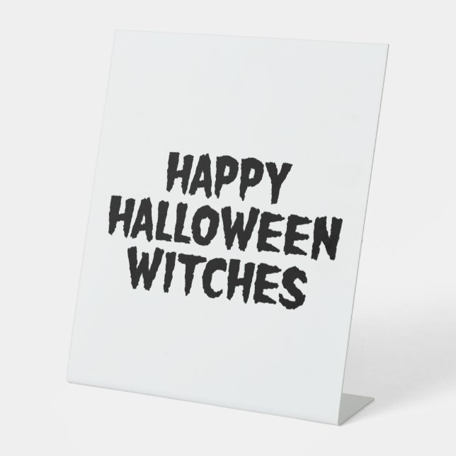 Signe De Table Joyeux Halloween Sorcières  (Recto)