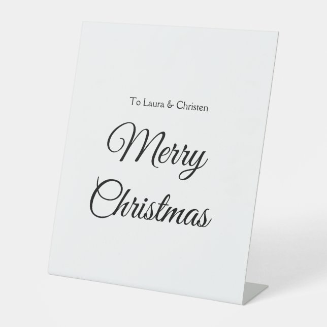 Signe De Table Joyeux Noël ajouter le nom texte personnalisé cade (Recto)