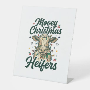 Signe De Table Joyeux Noël Génisses Drôle de Vache Noël Design