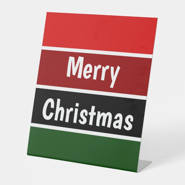 Signe De Table Joyeux Noël rouge et vert (Recto)