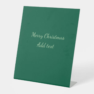 Signe De Table Joyeux Noël vert fond simple solo férié