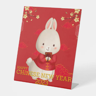 Signe De Table Joyeux Nouvel An Chinois 2023 - Année Du Lapin