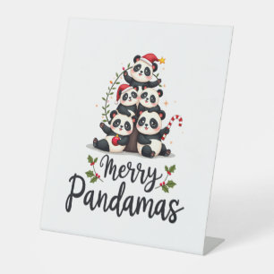 Signe De Table Joyeux Pandamas Pun Panda Noël (2)
