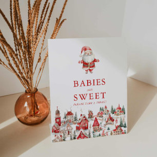 Signe De Table Joyeux petits bébés de Noël sont doux