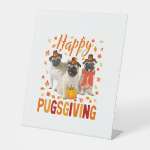 Signe De Table Joyeux Pugsgiving mignon Thanksgiving Carlin Chien