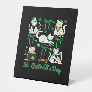 Signe De Table Joyeux St Cattrick's Day Coquette Bow Chat St Patr