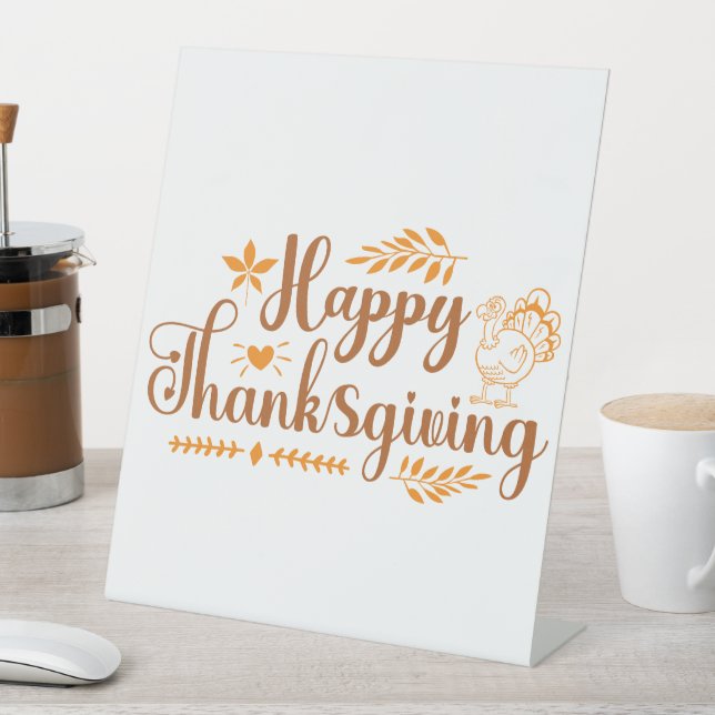 Signe De Table Joyeux Thanksgiving (In SItu)