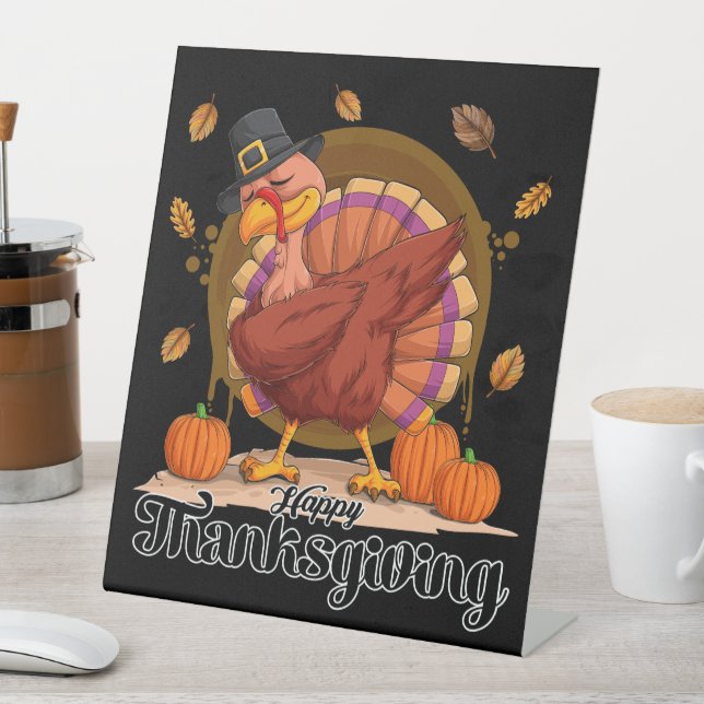 Signe De Table Joyeux Thanksgiving  (In SItu)