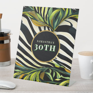 Signe De Table Jungle Glam Any Age Zebra Animal Print 