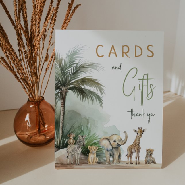 Signe De Table Jungle Safari Animaux Baby showers cartes et cadea (Créateur téléchargé)