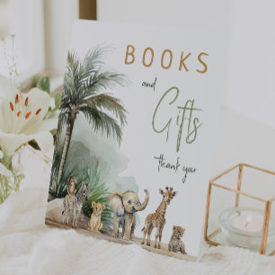 Signe De Table Jungle Safari Animaux Baby showers Livres et Cadea