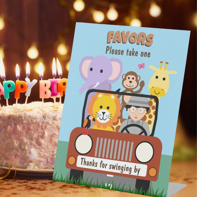 Signe De Table Jungle Safari Zoo Animaux Baby shower Faveurs (Créateur téléchargé)