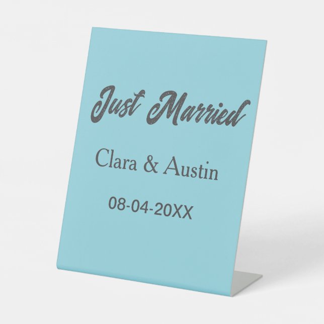 Signe De Table Just Married add couple name date year wedding sim (Recto)