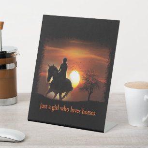 Signe De Table juste une fille qui aime les chevaux