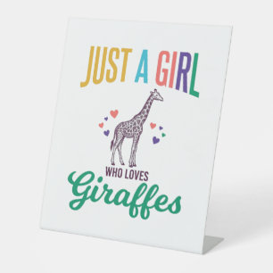 Signe De Table Juste une fille qui aime les girafes vintage vecte