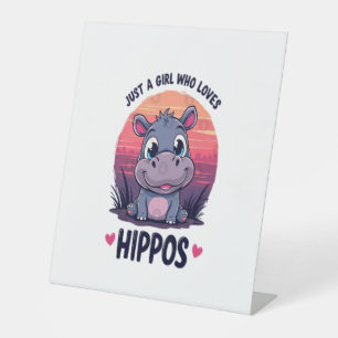 Signe De Table Juste une fille qui aime les hippopotames - Bébé m