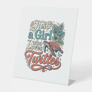Signe De Table Juste une fille qui aime les tortues Vintage conce