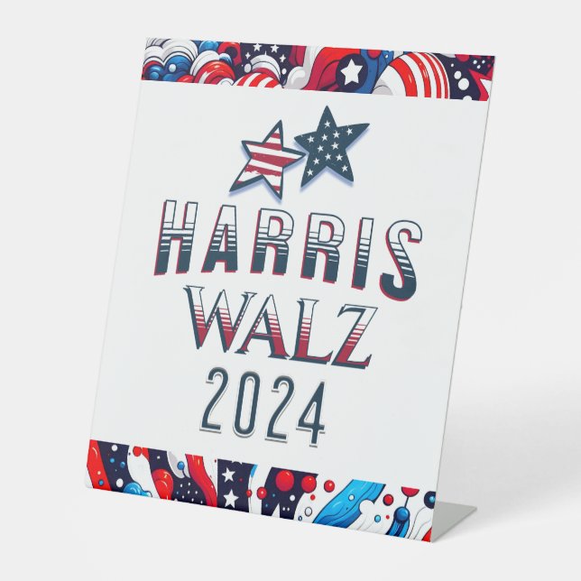 Signe De Table Kamala Harris et Tim Walz Élection 2024 (Recto)