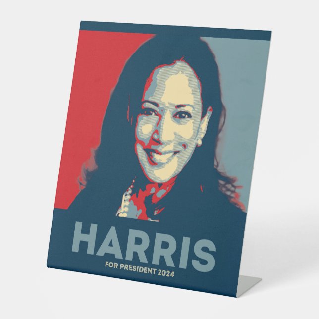 Signe De Table Kamala Harris Pour Président 2024 (Recto)