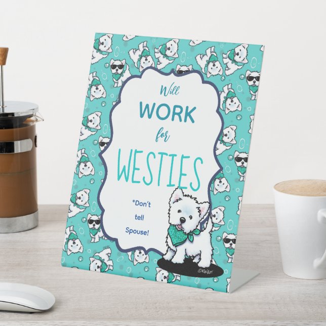 Signe De Table KiniArt Westie Cutieface (In SItu)