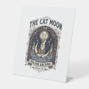 Signe De Table La carte de tarot de chat de lune majeure arcane v