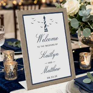 Signe De Table La collection de mariage en toile de jute du phare