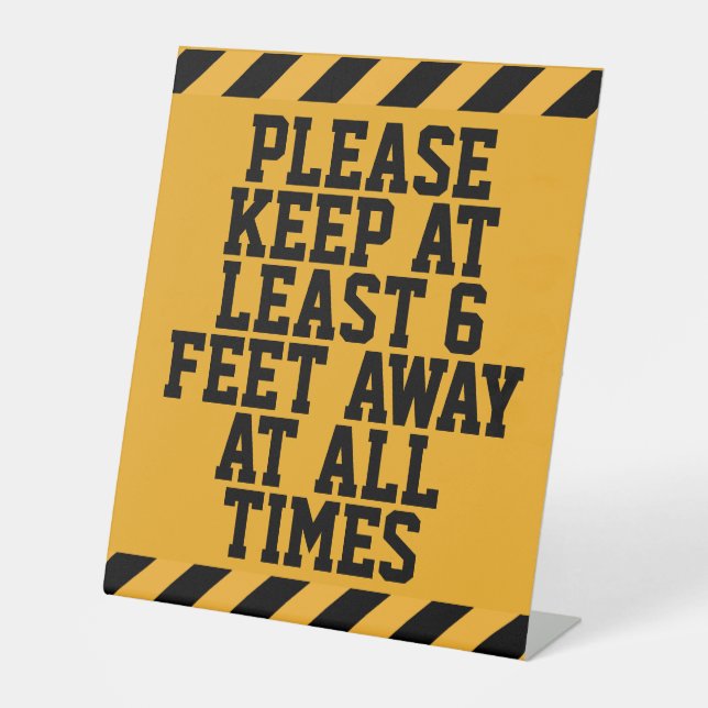 Signe De Table La Distance Sociale De Six Pieds (Recto)