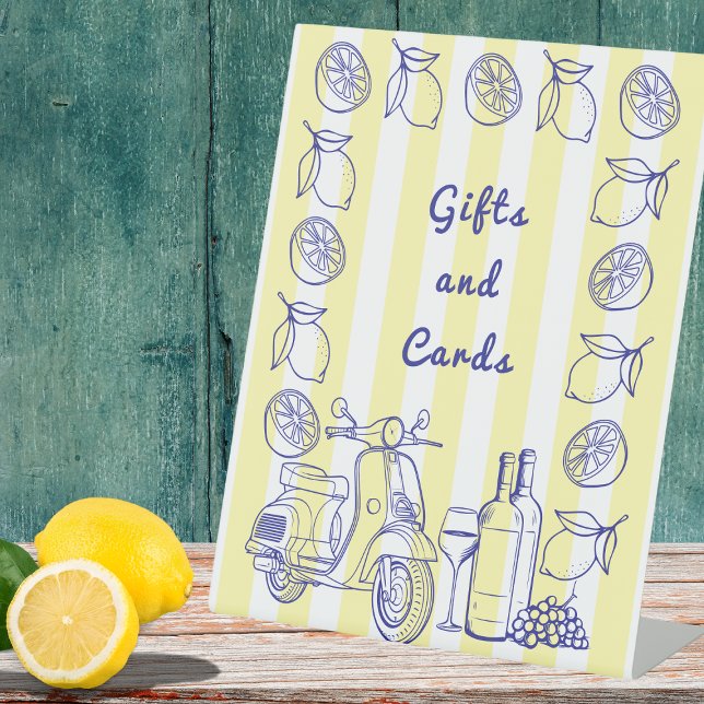 Signe De Table La Dolce Vita Citron Italien Fête des mariées Jaun (Créateur téléchargé)