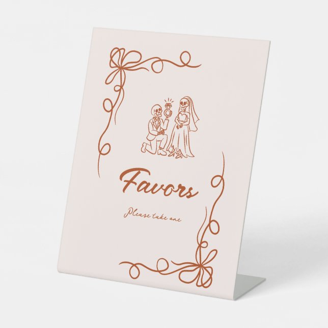 Signe De Table La Fête des mariées d'Halloween lunaire favorise (Recto)