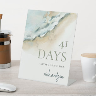 Signe De Table La Mer Côtière Vague La Plage De Sable Jours Jusqu