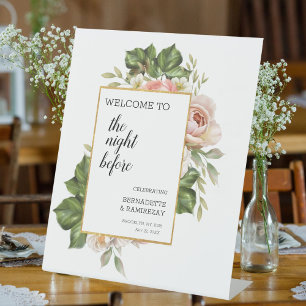 Signe De Table La nuit avant Boho Calligraphy Mariage Bienvenue