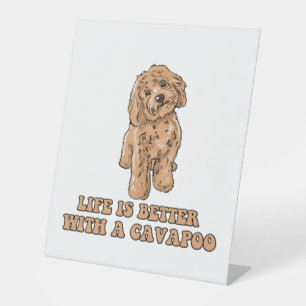 Signe De Table La Vie Est Meilleure Avec Un Cavapou - Drôle Amate