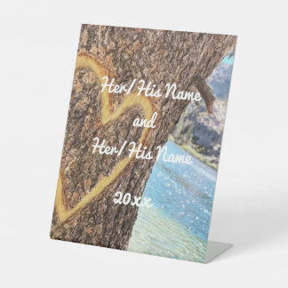 Signe De Table Lac Tahoe Blue Water Tree Heart Love