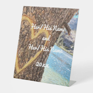 Signe De Table Lac Tahoe Blue Water Tree Heart Love