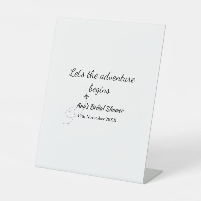 Signe De Table laisse l'aventure commencer nuptiale douche ajoute (Recto)