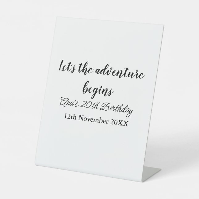 Signe De Table laisse l'aventure débuter 20e anniversaire ajouter (Recto)