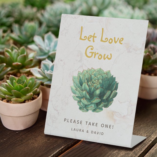 Signe De Table Laisser L'Amour Cultiver Les Succulents Botaniques (Créateur téléchargé)