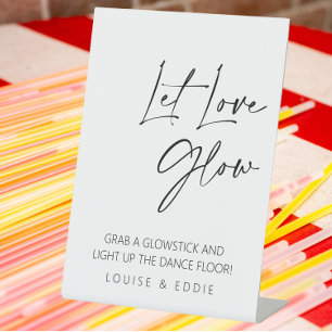 Signe De Table Laisser Love Glow Mariage Glowsticks