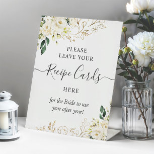 Signe De Table Laisser vos cartes de recettes Rose Blanche Vert F