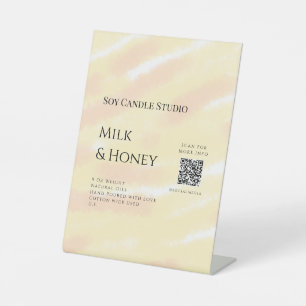 Signe De Table Lait miel bougie soja entreprise ajouter q r code 