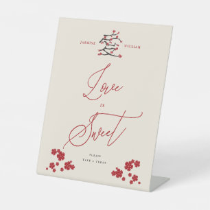 Signe De Table L'amour chinois cerises rouges fleurs d'amour est