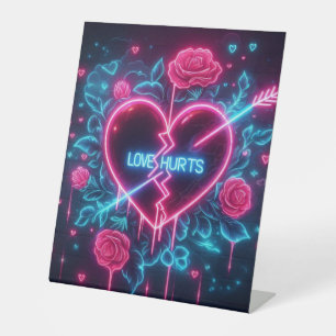Signe De Table L'amour de la Saint Valentin fait mal au coeur de 