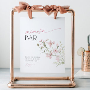 Signe De Table L'amour des Fleurs sauvages roses est dans le Bar 