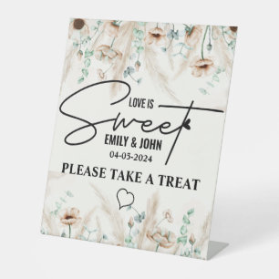 Signe De Table L'Amour Élégant Est Doux calligraphie Cœur Boho
