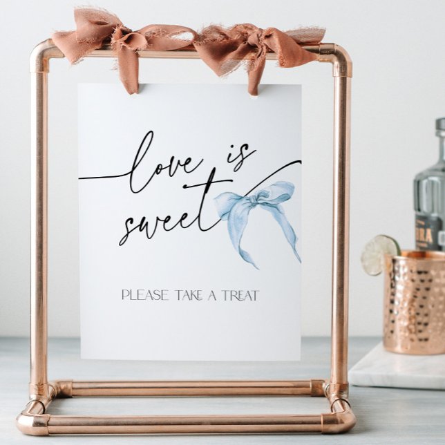 Signe De Table L'amour est Doux Bleu Bow Fête des mariées Cravate (Créateur téléchargé)