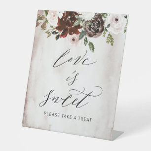 Signe De Table L'amour est doux Bourgogne rose rose Mariage Flora